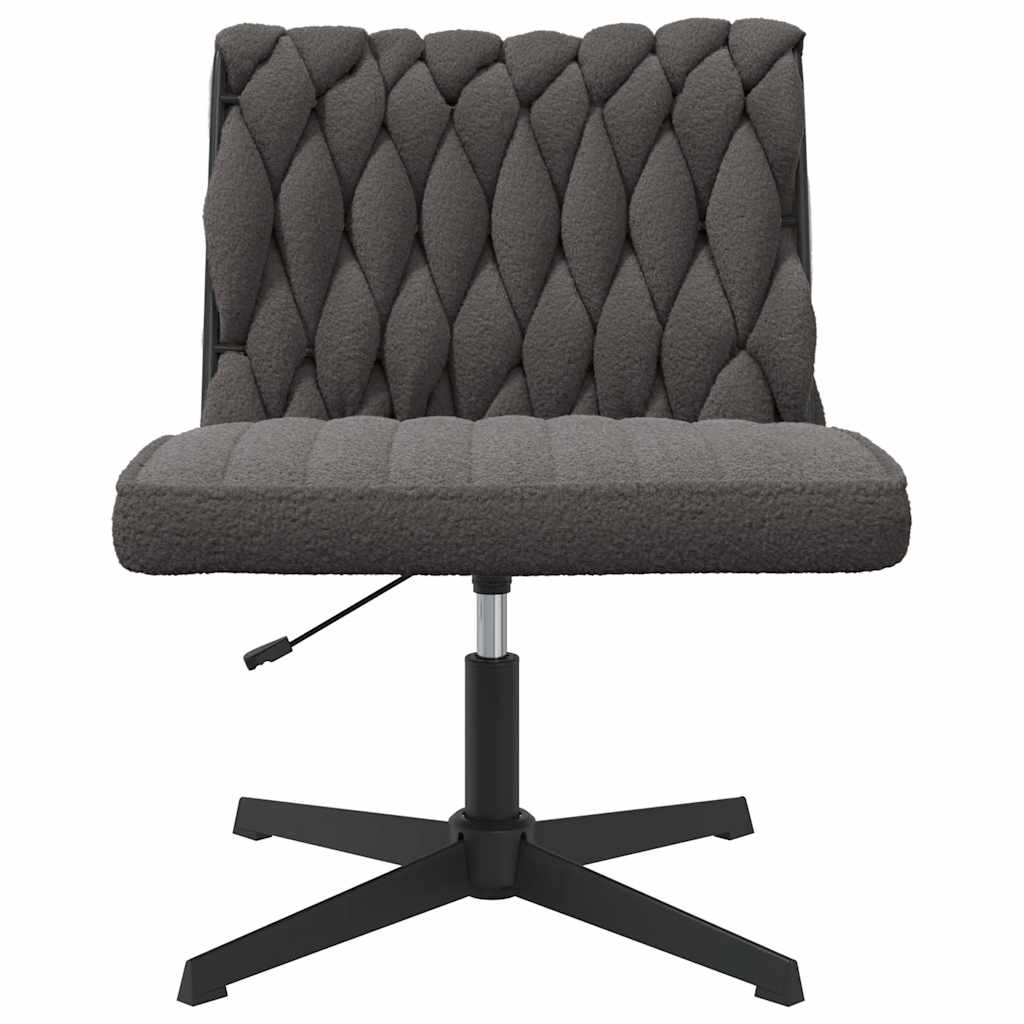 Office swivel chair dark grey curly wool-like fabric