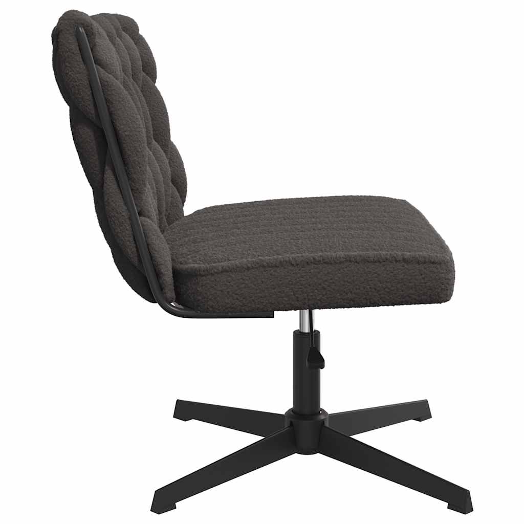 Office swivel chair dark grey curly wool-like fabric