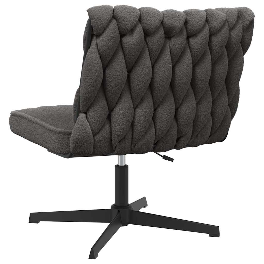 Office swivel chair dark grey curly wool-like fabric