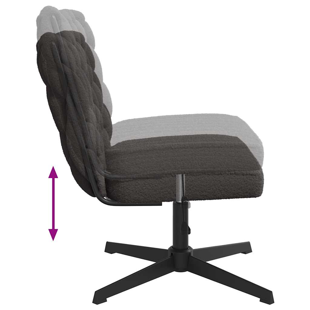 Office swivel chair dark grey curly wool-like fabric