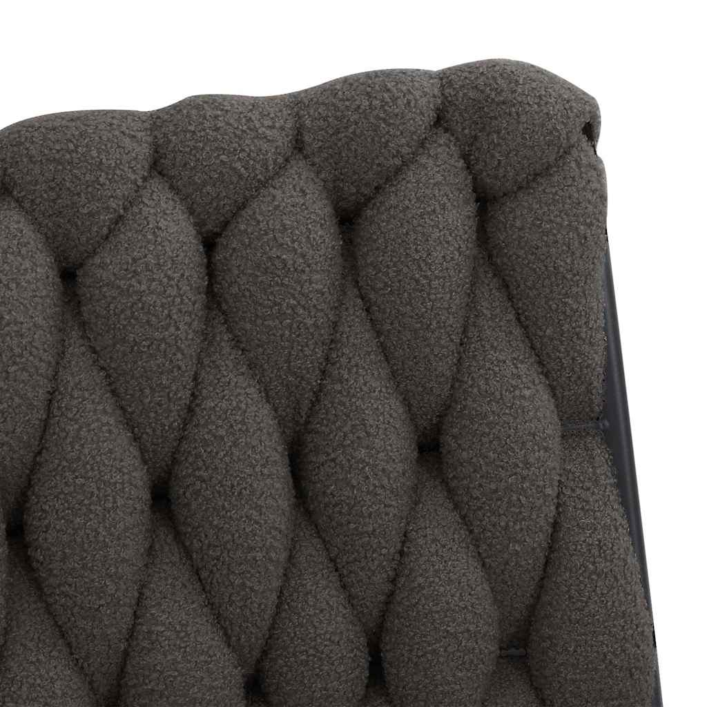 Office swivel chair dark grey curly wool-like fabric