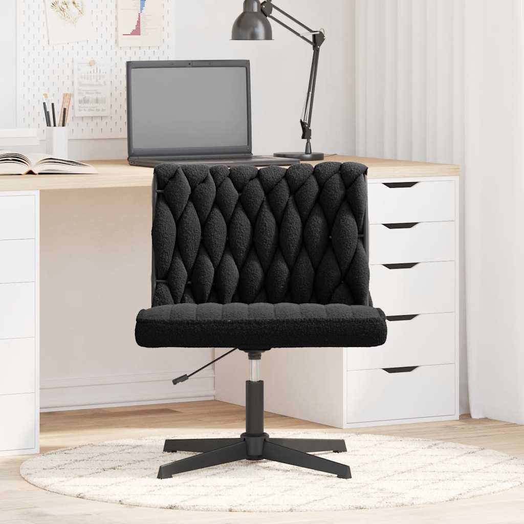 Office swivel chair black curly wool-like fabric