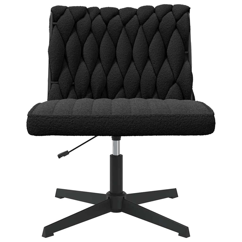 Office swivel chair black curly wool-like fabric