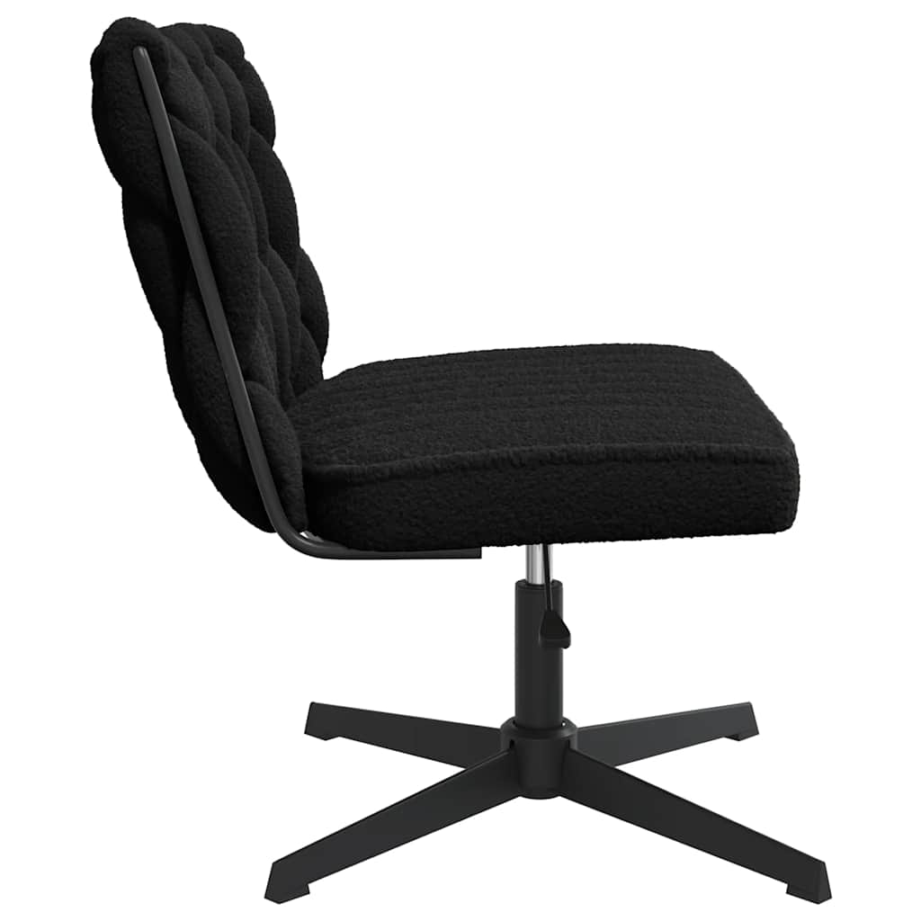 Office swivel chair black curly wool-like fabric