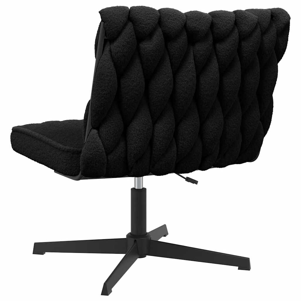 Office swivel chair black curly wool-like fabric