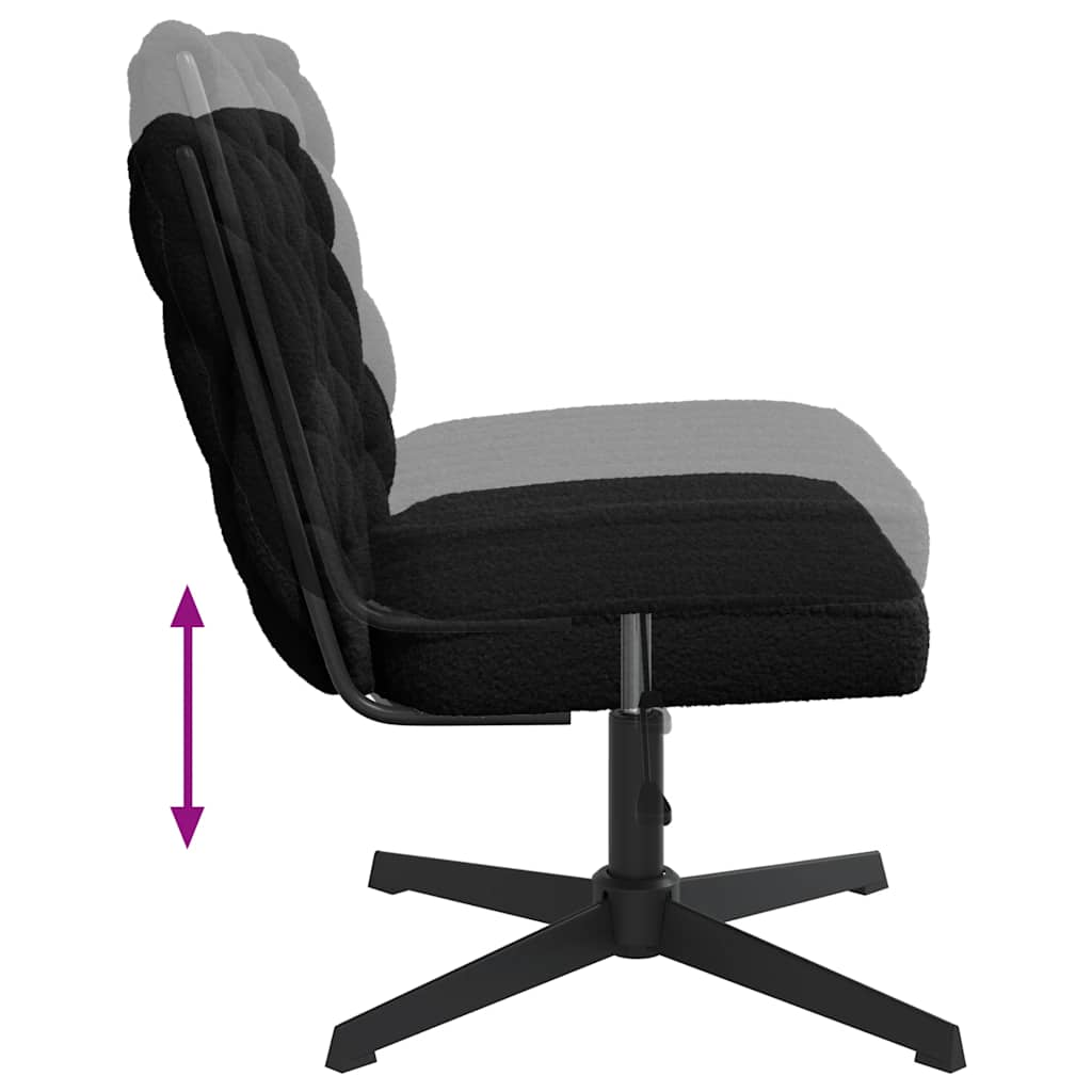 Office swivel chair black curly wool-like fabric