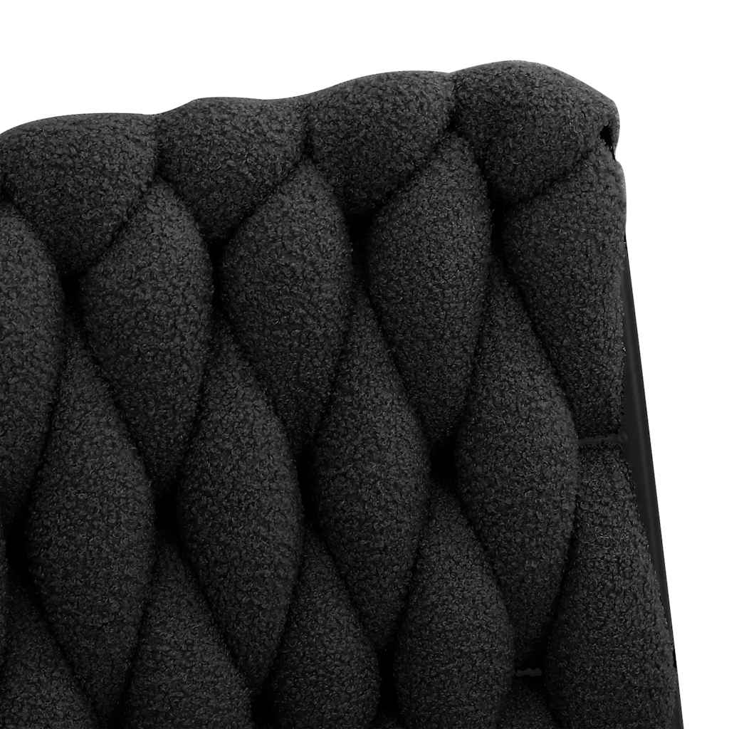 Office swivel chair black curly wool-like fabric