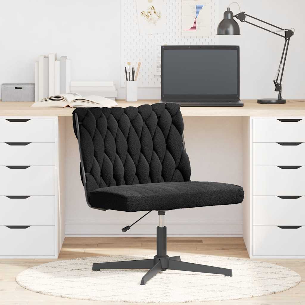 Office swivel chair black curly wool-like fabric