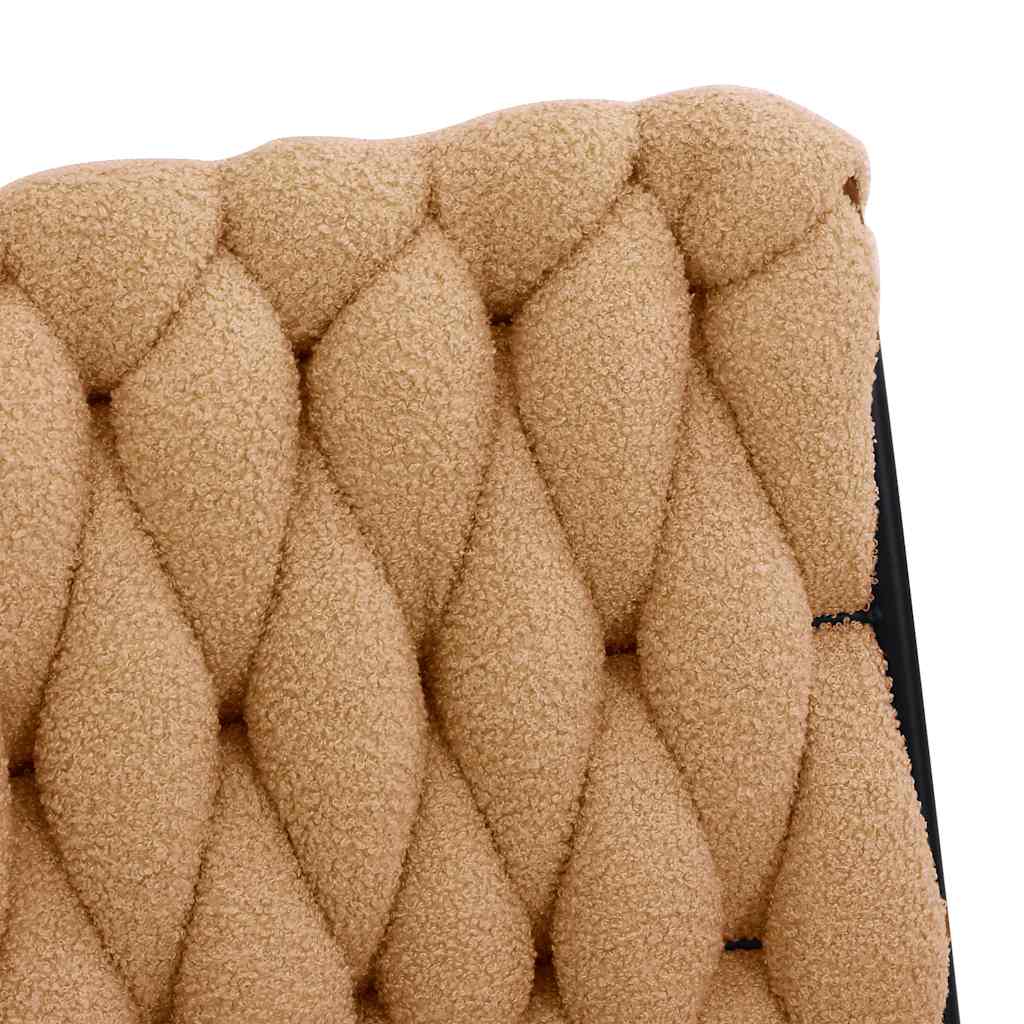 Office Swivel Chair Beige Curly Wool-like Fabric