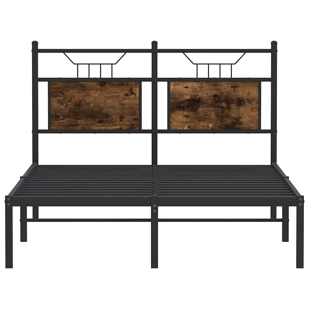 Bed frame without mattress smoked oak 120x200 cm wood material