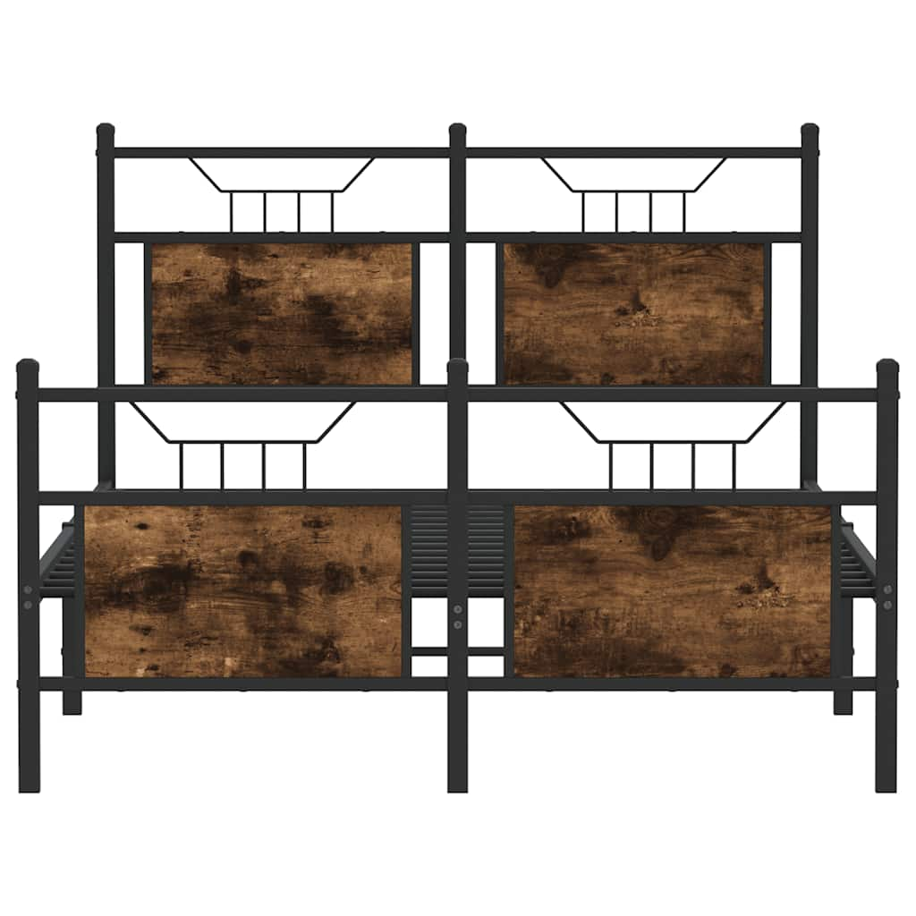 Bed frame without mattress smoked oak 120x200 cm wood material