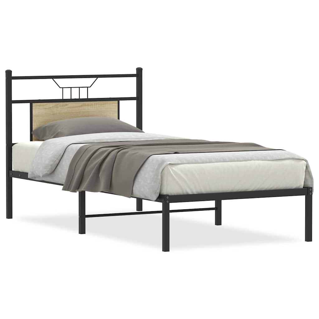 Bed frame without mattress Sonoma oak 80x200 cm wood material