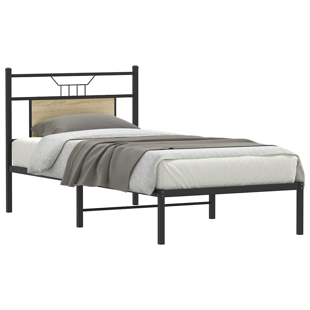 Bed frame without mattress Sonoma oak 80x200 cm wood material