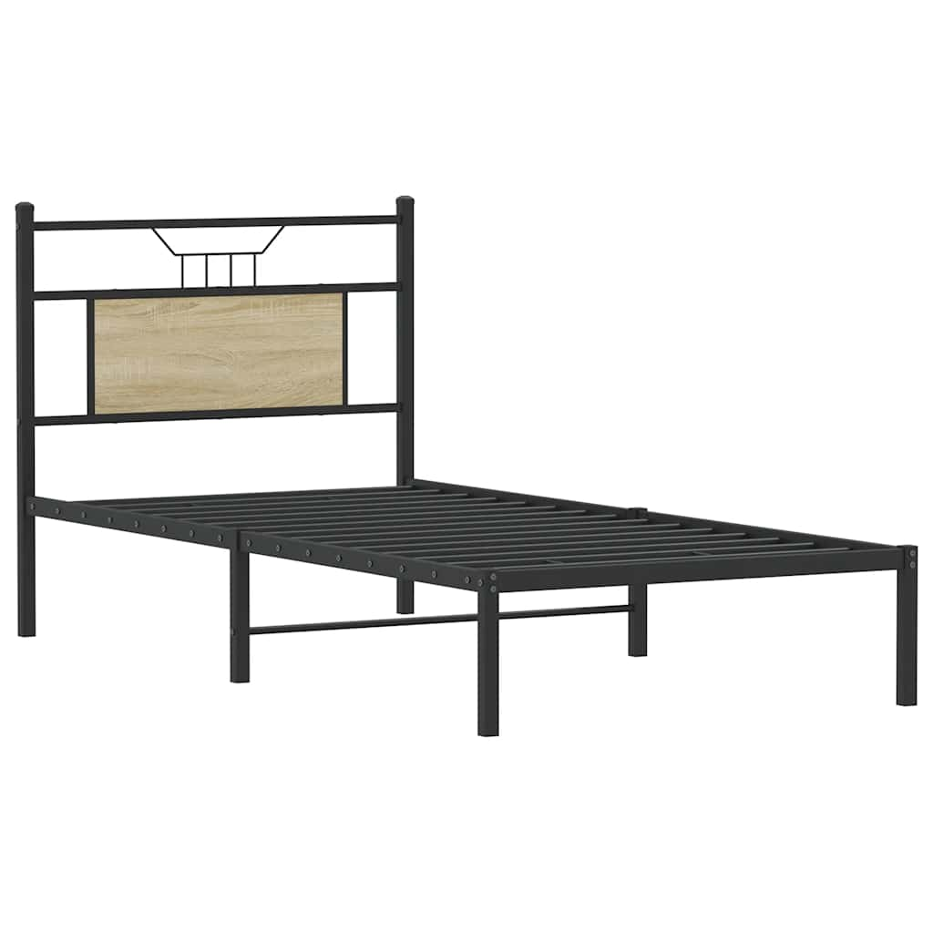 Bed frame without mattress Sonoma oak 80x200 cm wood material