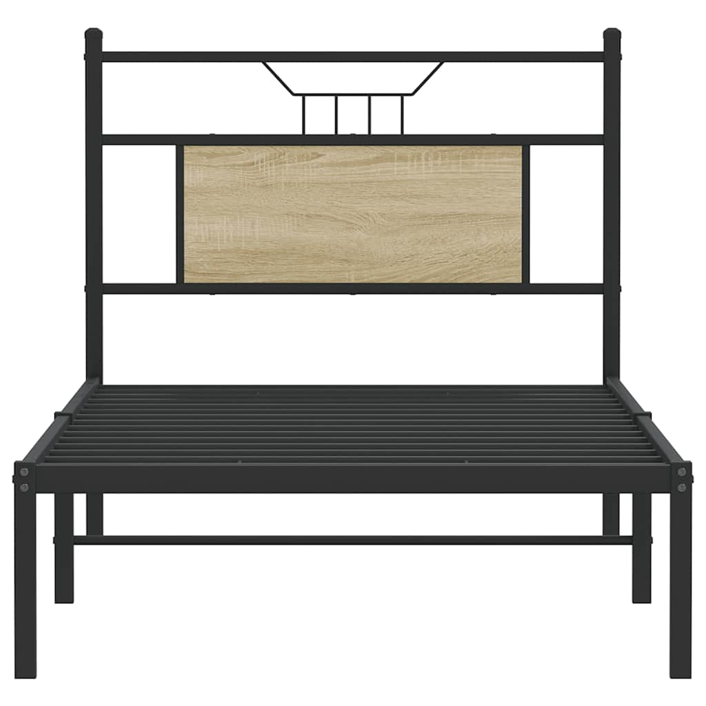 Bed frame without mattress Sonoma oak 80x200 cm wood material