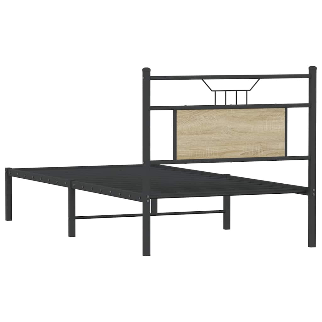 Bed frame without mattress Sonoma oak 80x200 cm wood material