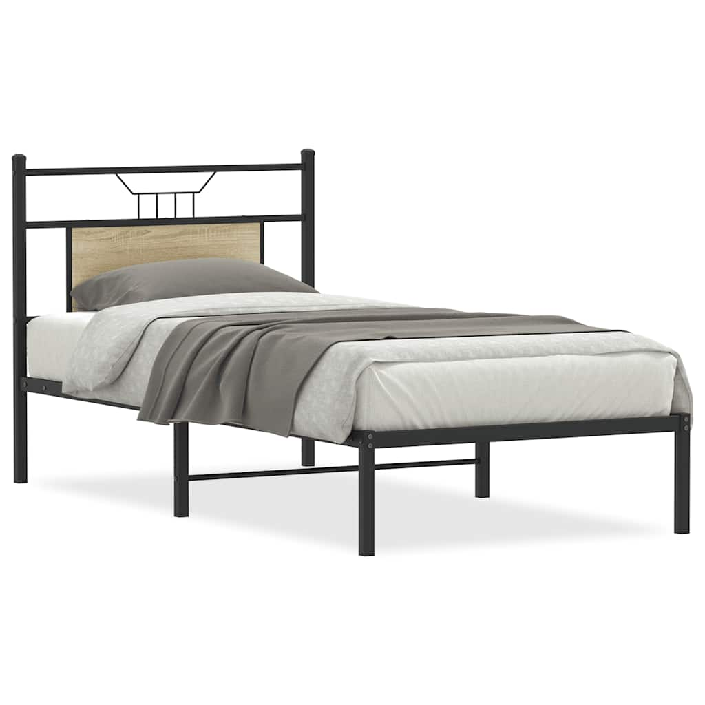 Bed frame without mattress Sonoma oak 90x190 cm wood material