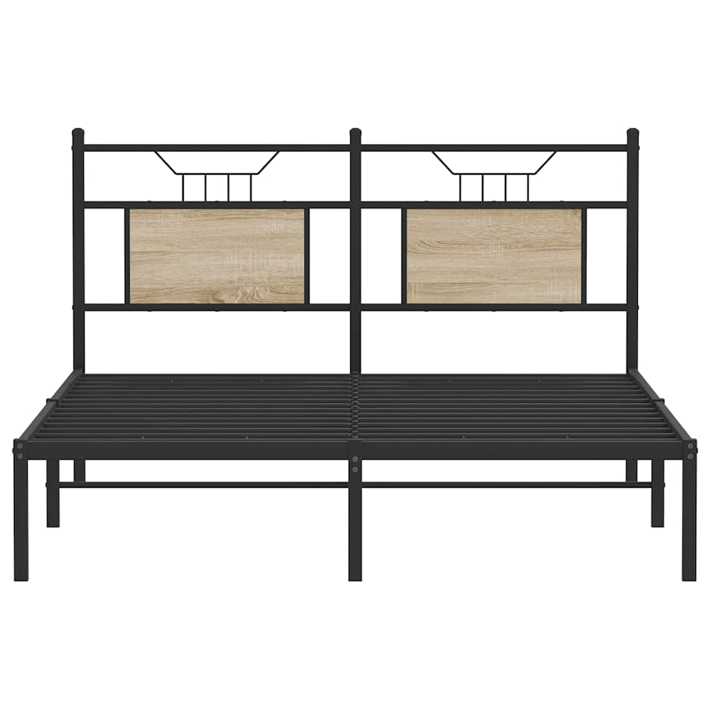 Bed frame without mattress Sonoma oak 137x190 cm wood material