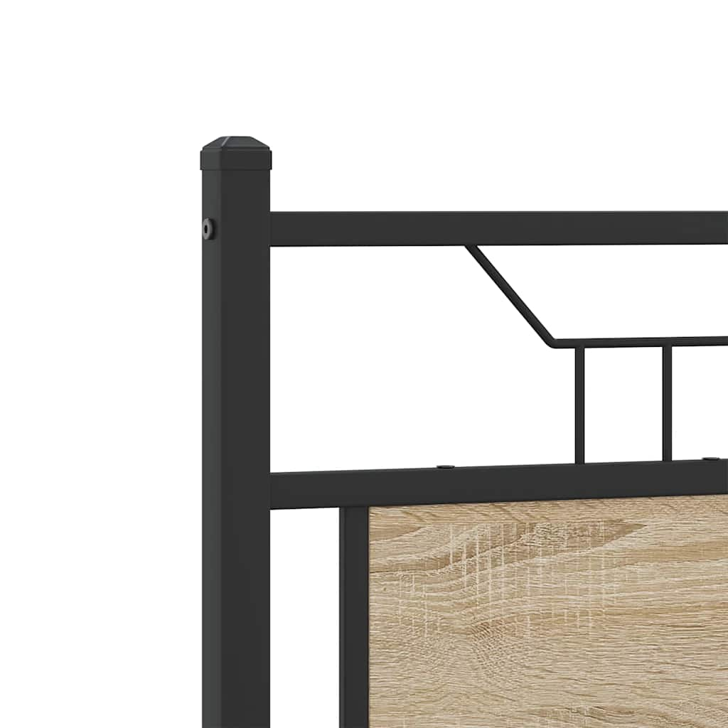 Bed frame without mattress Sonoma oak 137x190 cm wood material