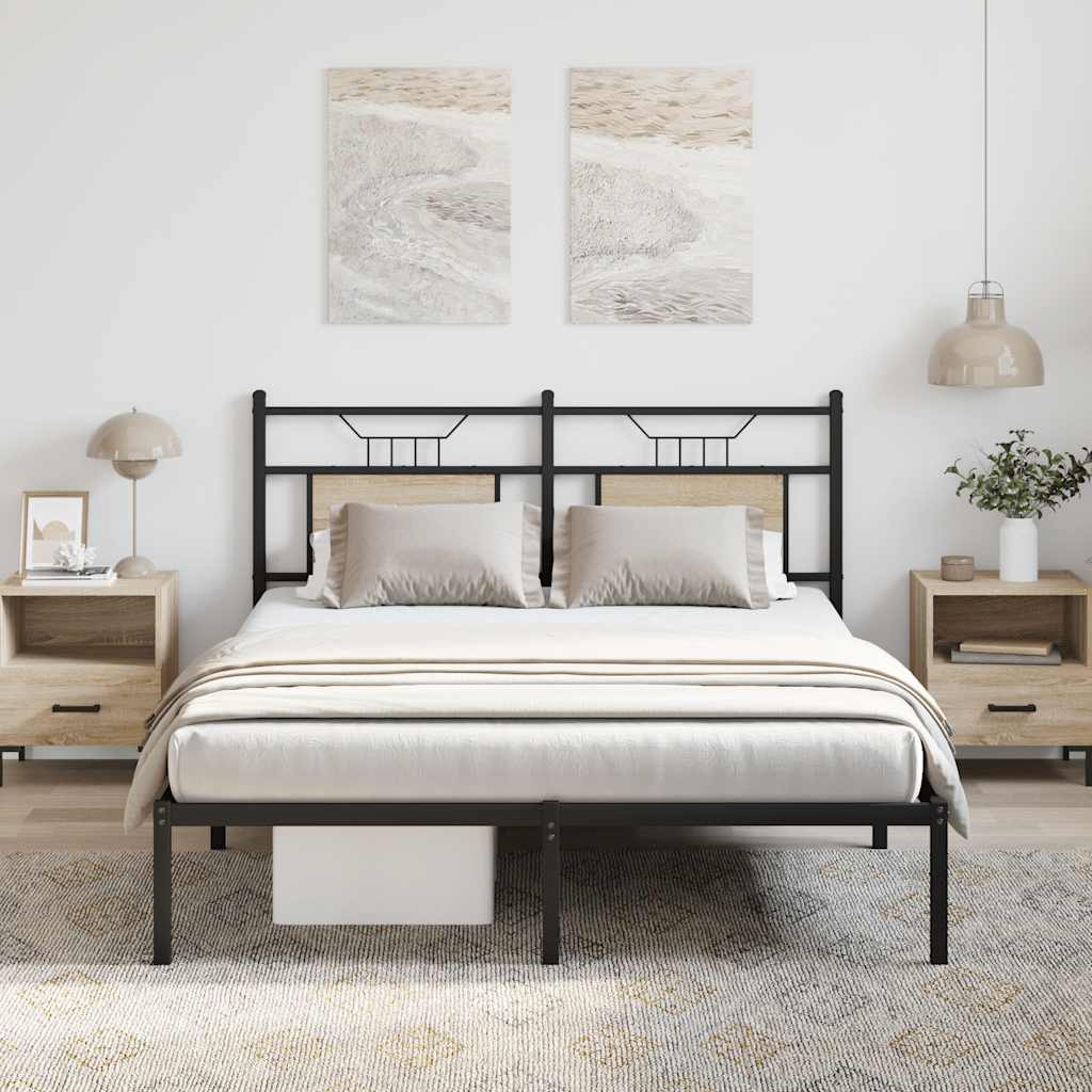 Bed frame without mattress Sonoma oak 137x190 cm wood material