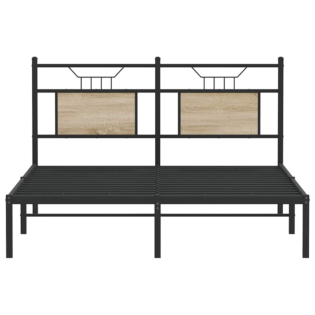 Bed frame without mattress Sonoma oak 140x190 cm wood material