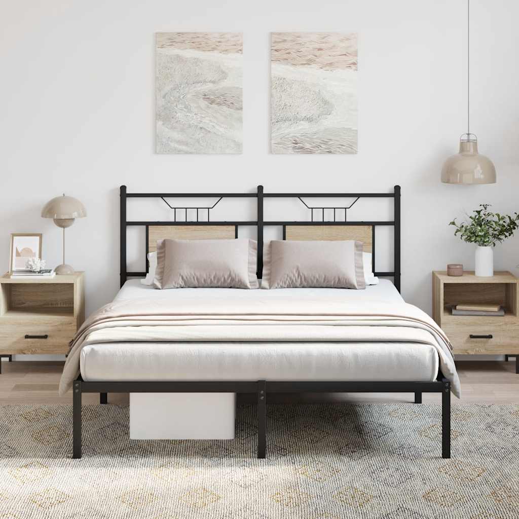 Bed frame without mattress Sonoma oak 140x190 cm wood material