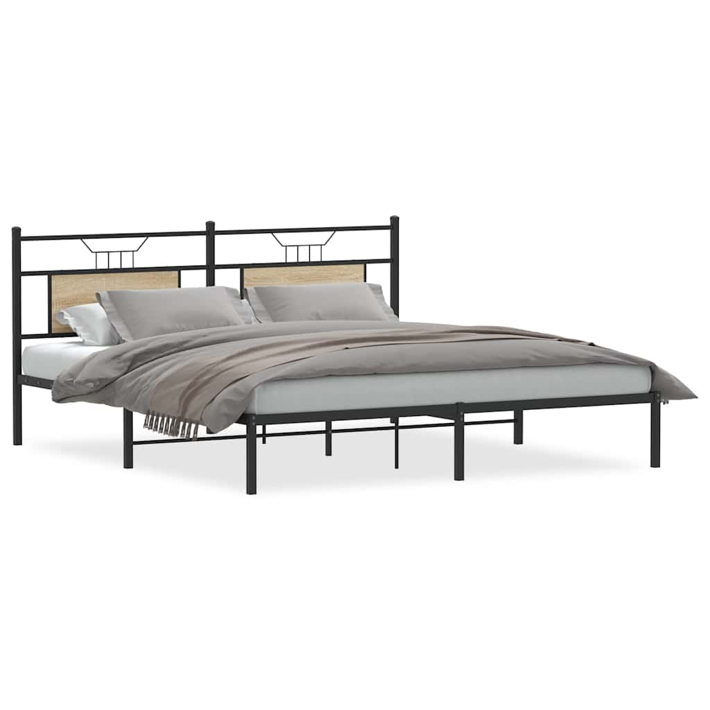 Bed frame without mattress Sonoma oak 160x200 cm wood material