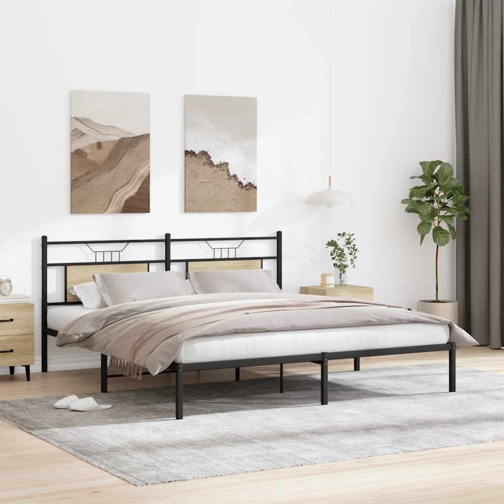 Bed frame without mattress Sonoma oak 160x200 cm wood material