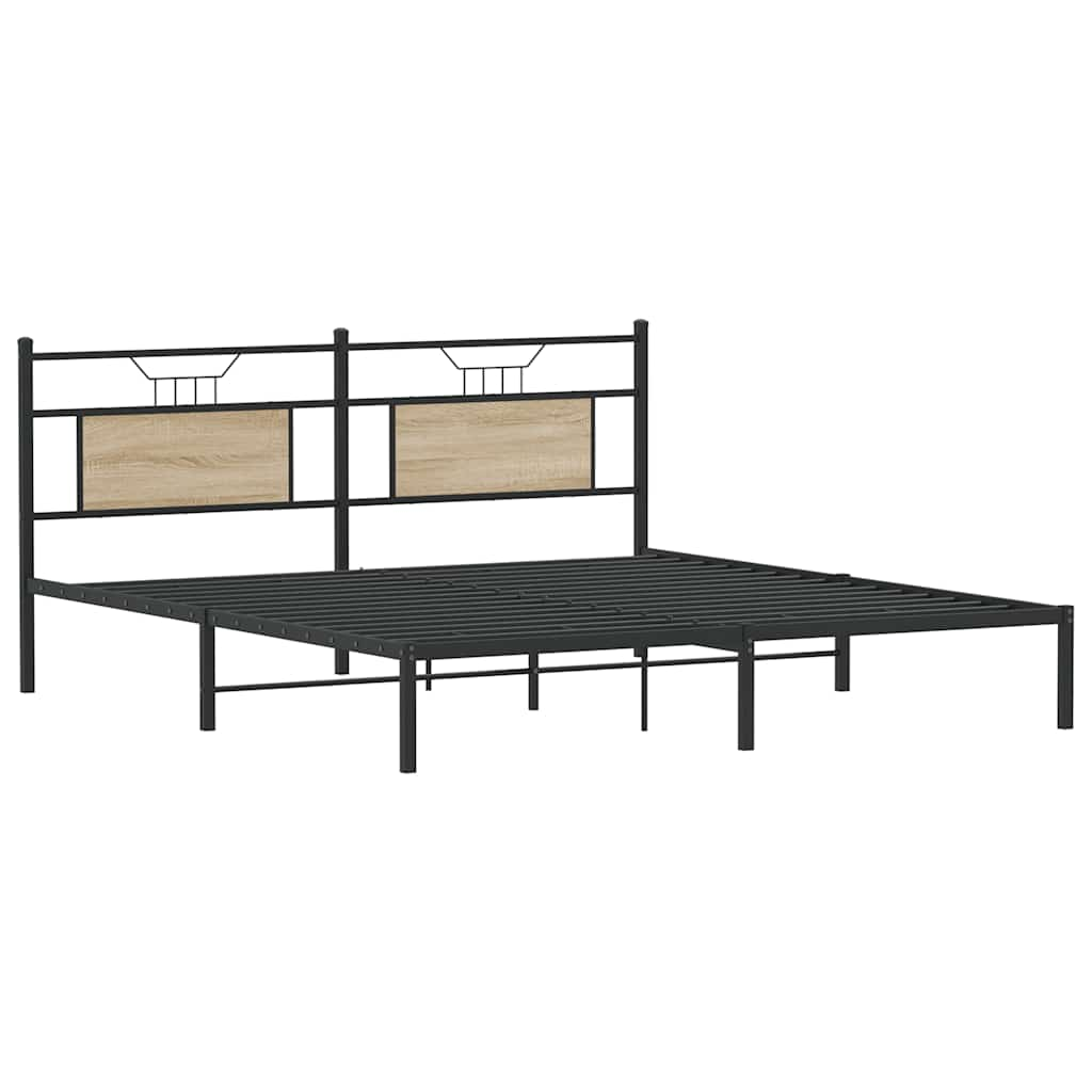 Bed frame without mattress Sonoma oak 160x200 cm wood material