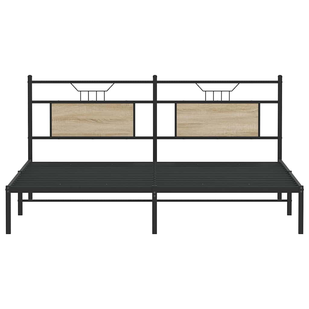 Bed frame without mattress Sonoma oak 160x200 cm wood material