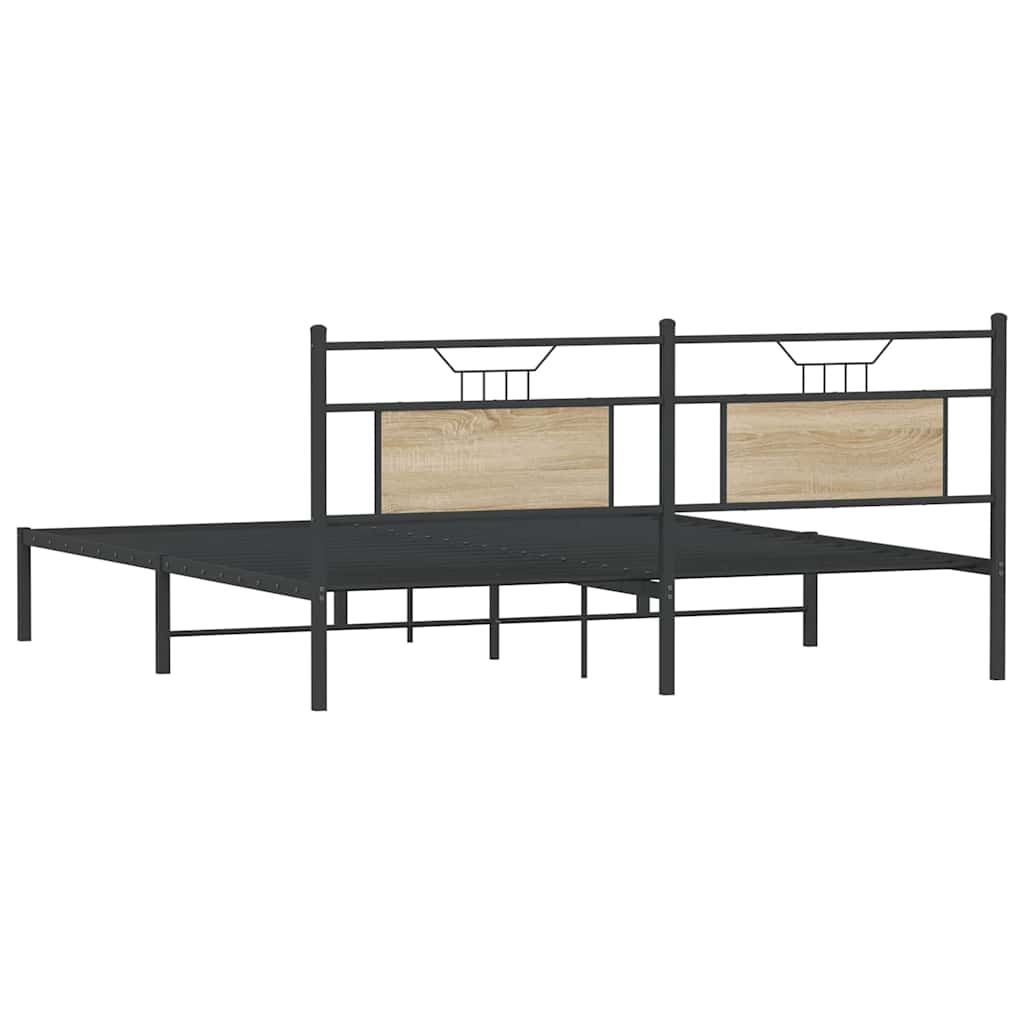 Bed frame without mattress Sonoma oak 160x200 cm wood material