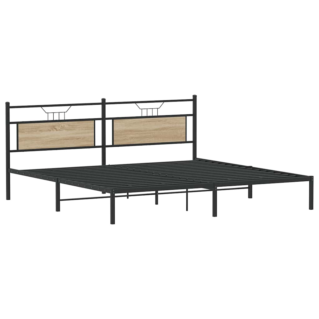 Bettgestell ohne Matratze Sonoma-Eiche 200x200 cm Holzwerkstoff