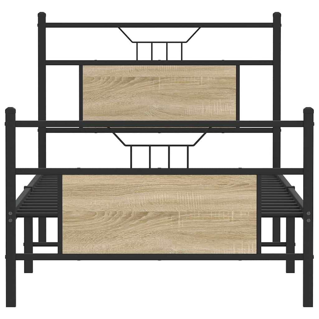 Bed frame without mattress Sonoma oak 90x200 cm wood material