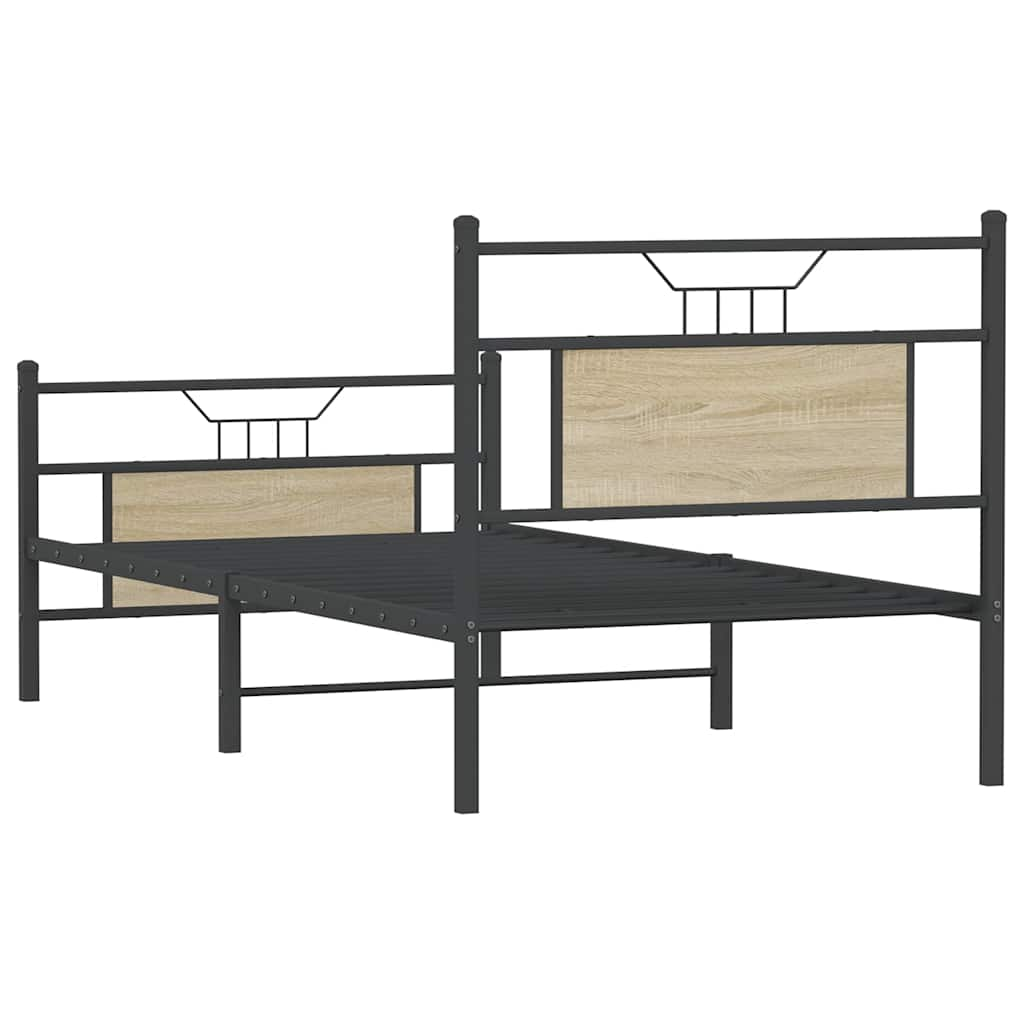 Bed frame without mattress Sonoma oak 90x200 cm wood material