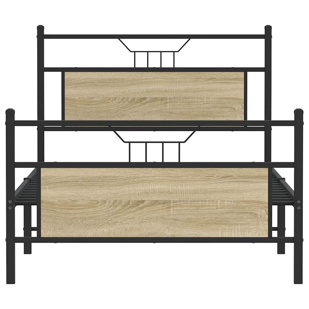 Bed frame without mattress Sonoma oak 100x190 cm wood material