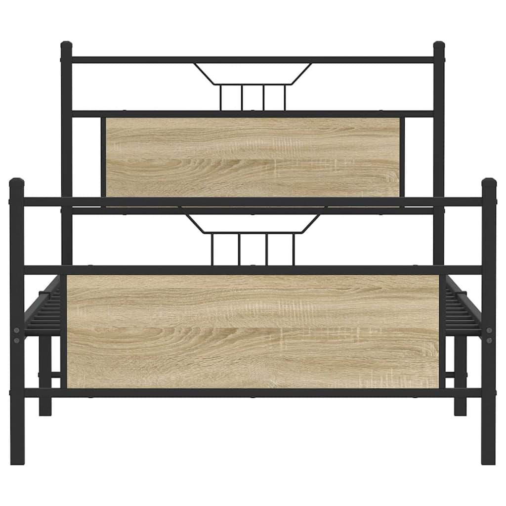 Bed frame without mattress Sonoma oak 100x200 cm wood material