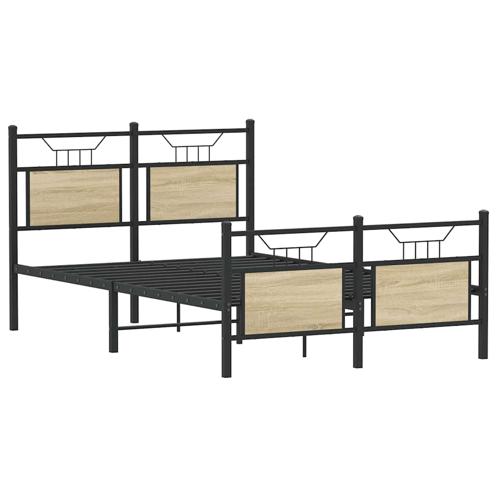 Bed frame without mattress Sonoma oak 120x190 cm wood material