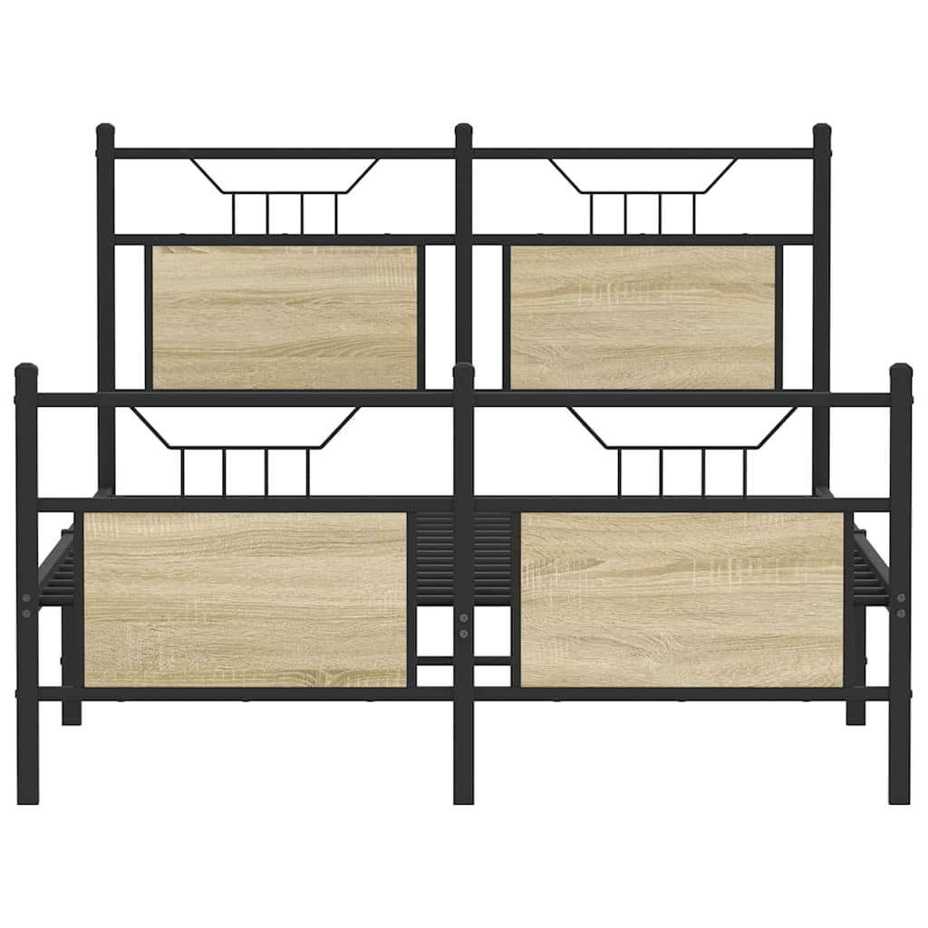 Bed frame without mattress Sonoma oak 120x190 cm wood material