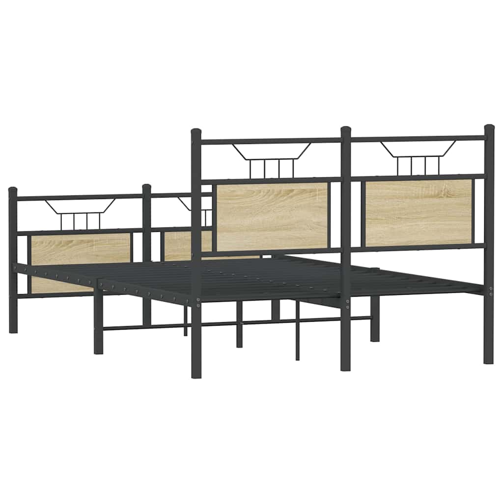 Bed frame without mattress Sonoma oak 120x190 cm wood material