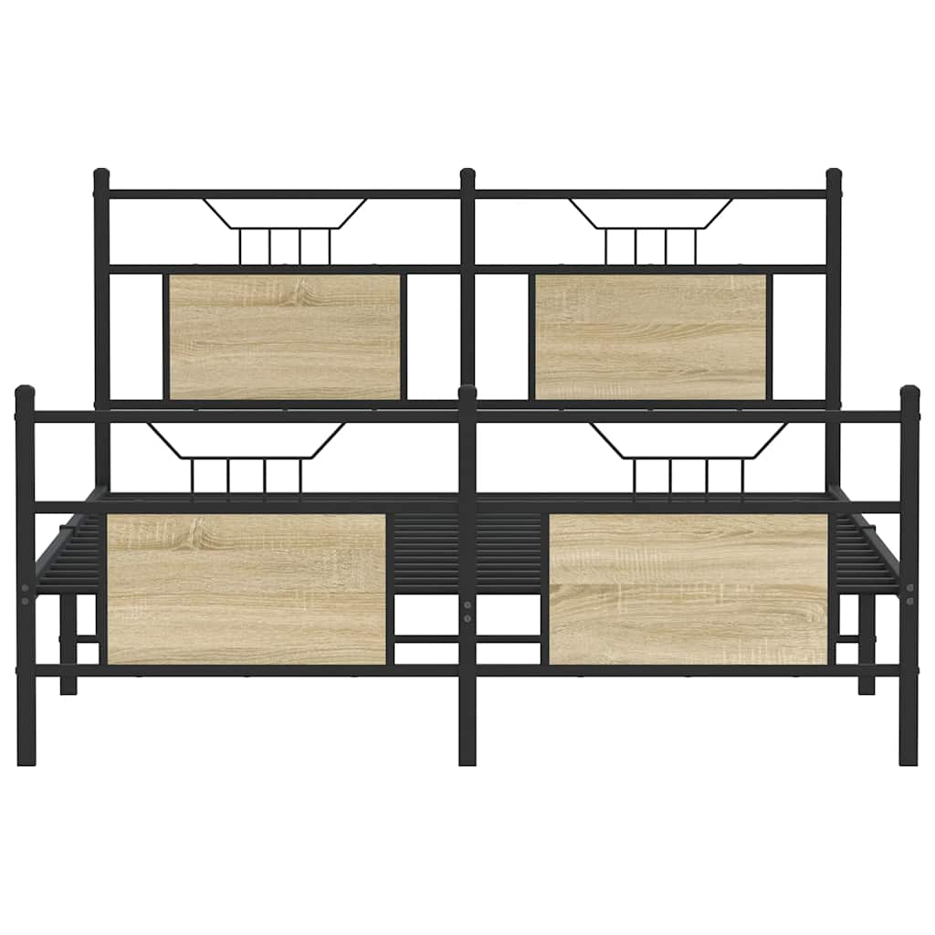 Bed frame without mattress Sonoma oak 140x190 cm wood material