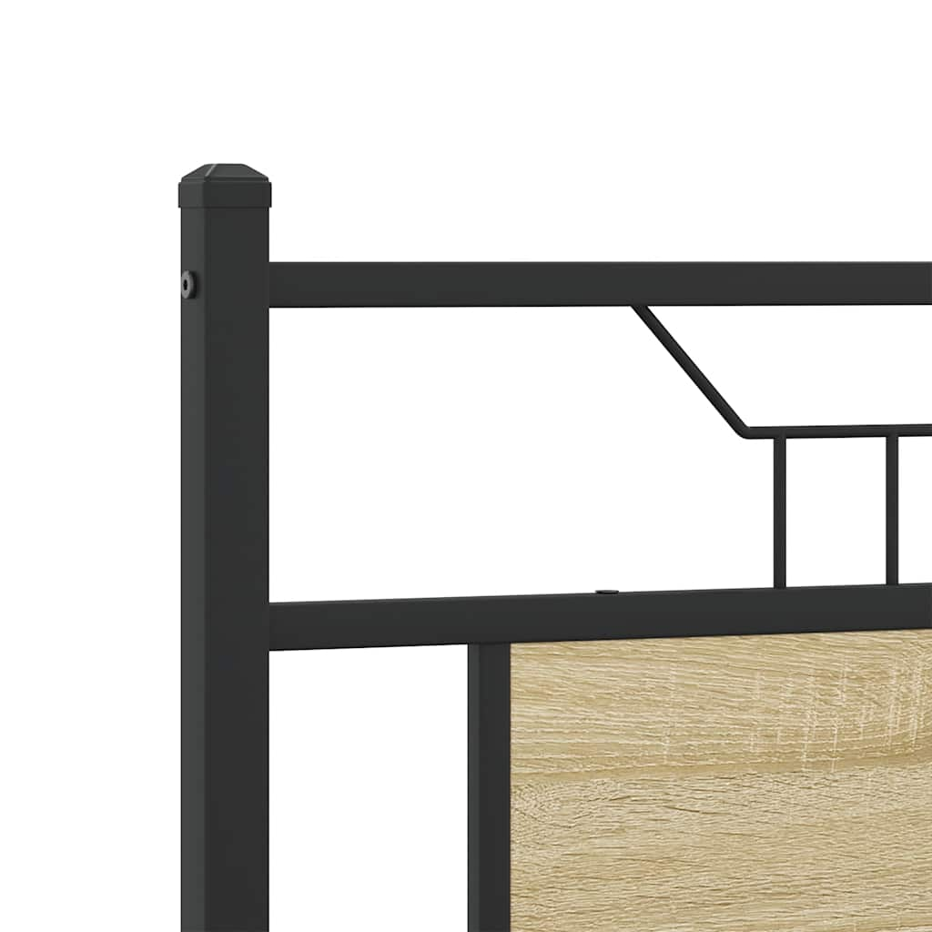 Bed frame without mattress Sonoma oak 140x190 cm wood material