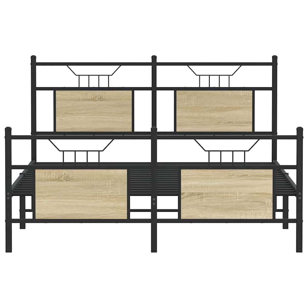 Bed frame without mattress Sonoma oak 150x200 cm wood material