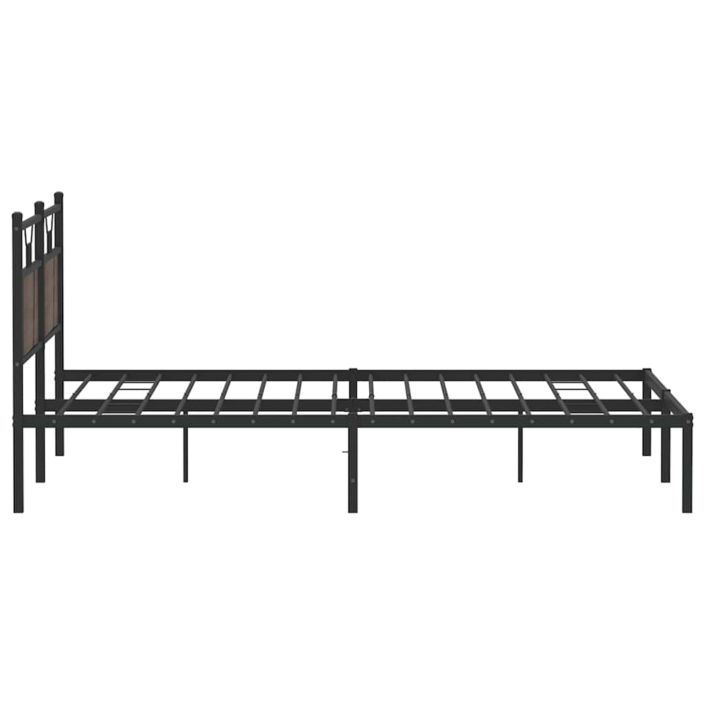 Bed frame without mattress brown oak look 183x203 cm