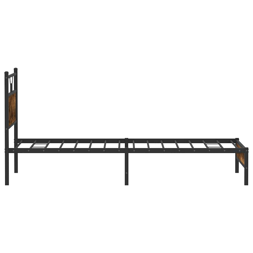 Bed frame without mattress smoked oak 100x200 cm wood material