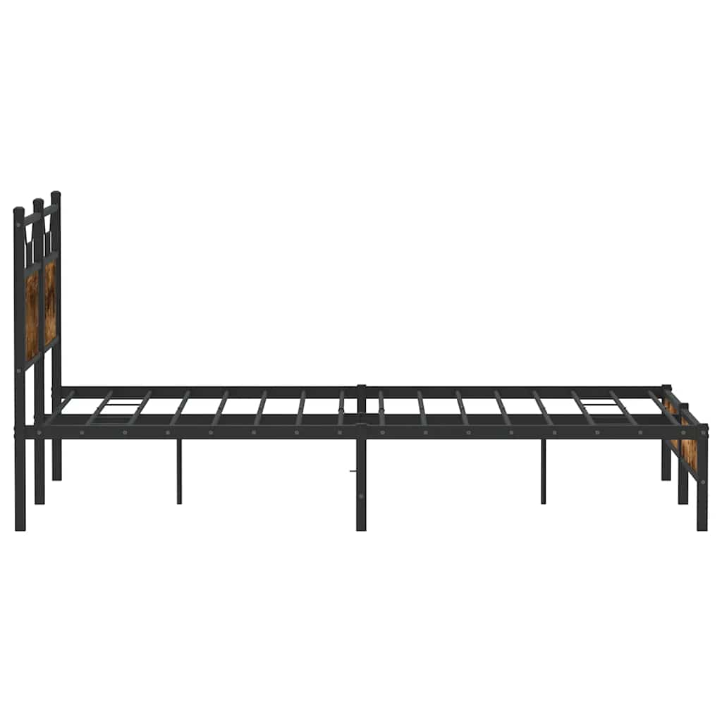 Bed frame without mattress smoked oak 140x190 cm wood material