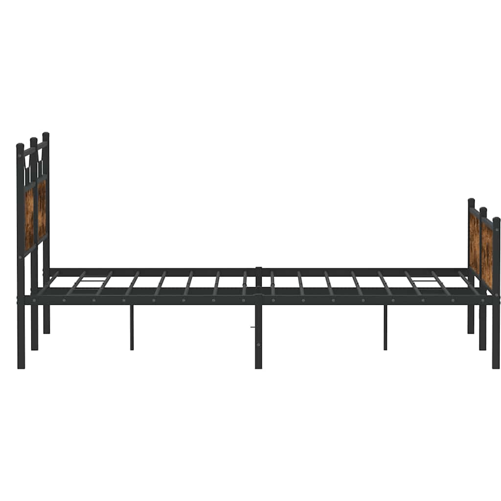 Bed frame without mattress smoked oak 140x190 cm wood material