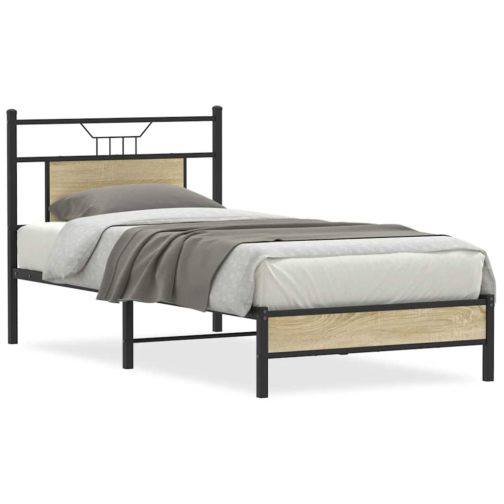 Bed frame without mattress Sonoma oak 90x190 cm wood material