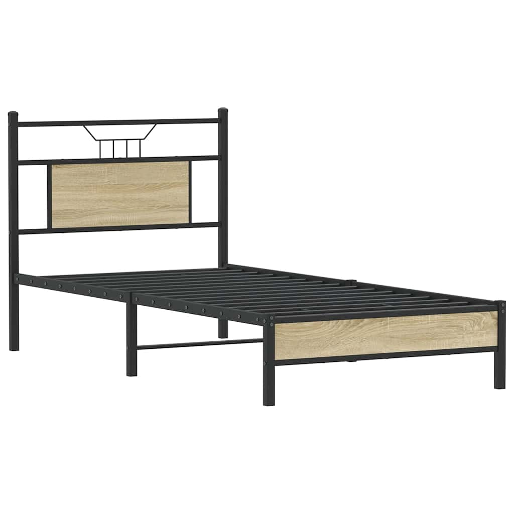 Bed frame without mattress Sonoma oak 90x190 cm wood material