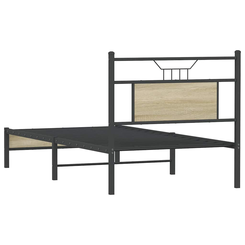 Bed frame without mattress Sonoma oak 90x190 cm wood material