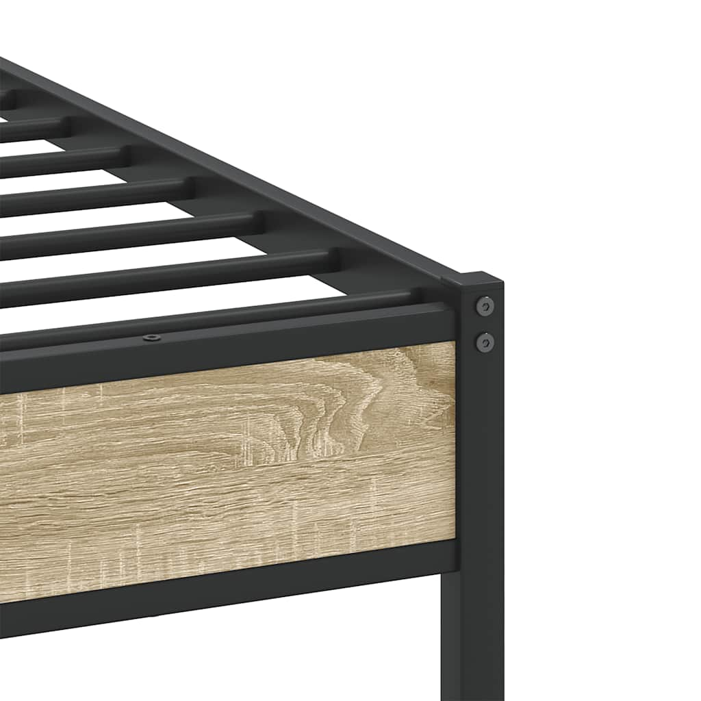 Bed frame without mattress Sonoma oak 90x190 cm wood material